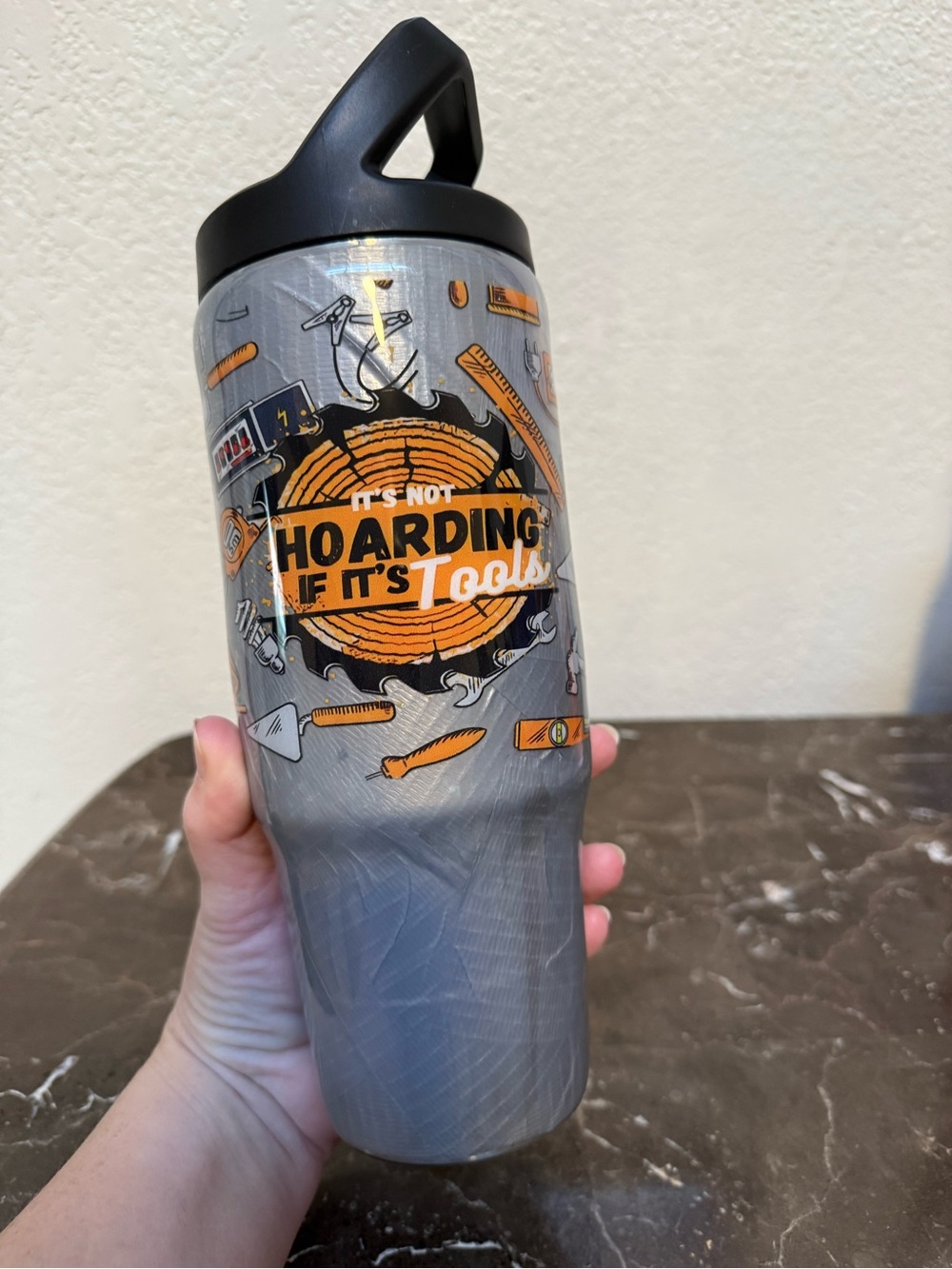 Hoarding Tools Duct Tape Tumbler Cup 30 oz Clip Mate Flip Top Hydro Bottle
